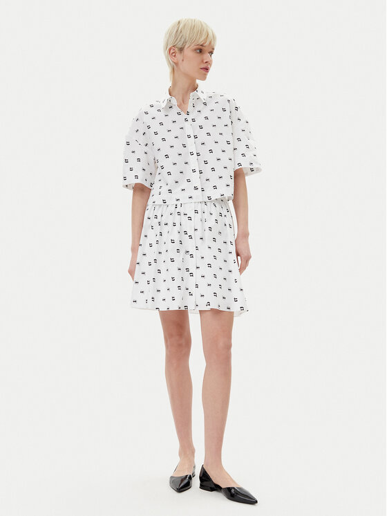 KARL LAGERFELD KARL LAGERFELD Trapeces svārki A2W12029 Balts Regular Fit