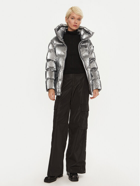 Blauer Blauer Žieminė striukė 24WBLDC02250 Sidabrinė Regular Fit