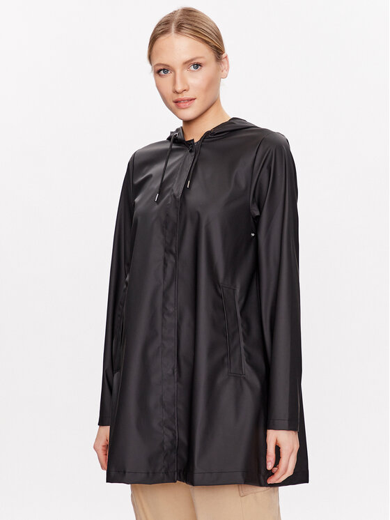 Rains Rains Regenjacke 18050 Schwarz Regular Fit