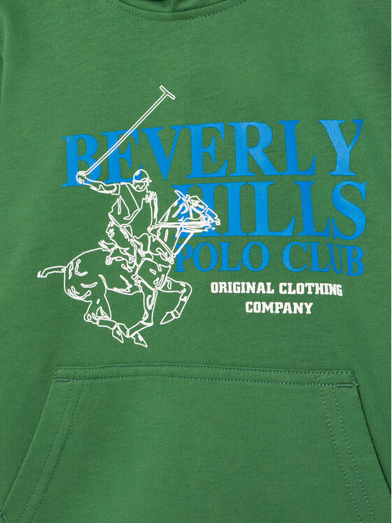 Beverly Hills Polo Club Beverly Hills Polo Club Džemperis ar kapuci 76B5F0024 Zaļš Regular Fit