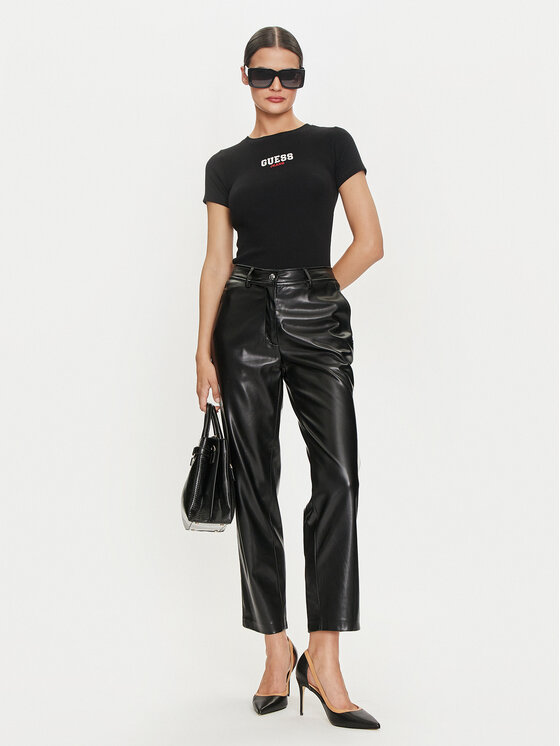 Guess Jeans Guess Jeans Póló W4YI64 KA0H1 Fekete Slim Fit