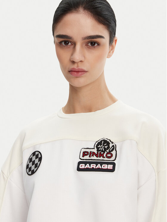 PINKO PINKO Mikina 105265 Bílá Relaxed Fit
