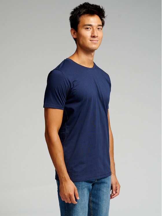 TeeShoppen TeeShoppen T-Shirt 'Muscle Collection' Granatowy Slim Fit