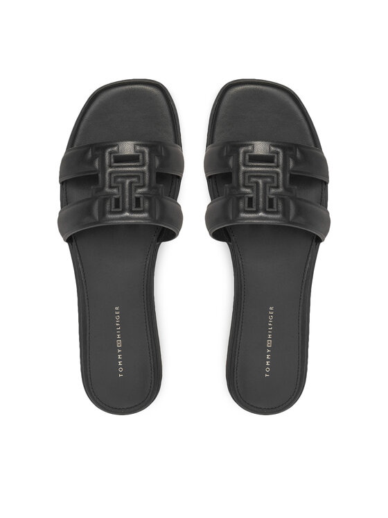 Tommy Hilfiger Tommy Hilfiger Παντόφλες Th Logo Strap Mule FW0FW08671 Μαύρο