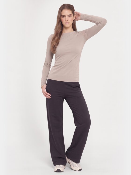 BASICLO BASICLO Longsleeve BSL-007-30 Beżowy Regular Fit