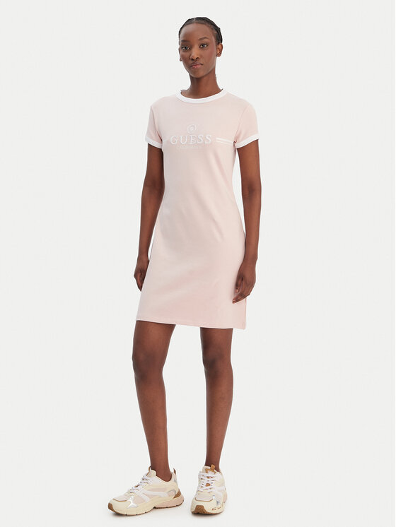 Guess Guess Sukienka codzienna V6GK05 K2988 Różowy Regular Fit
