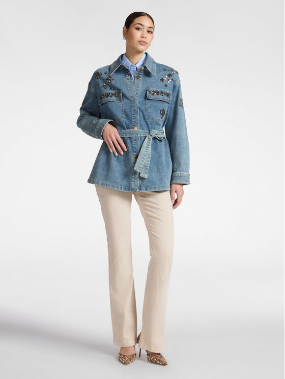Elena Mirò Elena Mirò Giacca di jeans R426Z000025N024 Blu Slim Fit