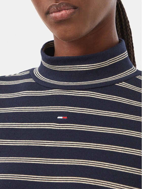 Tommy Jeans Tommy Jeans Bluzka Essential DW0DW19830 Granatowy Slim Fit