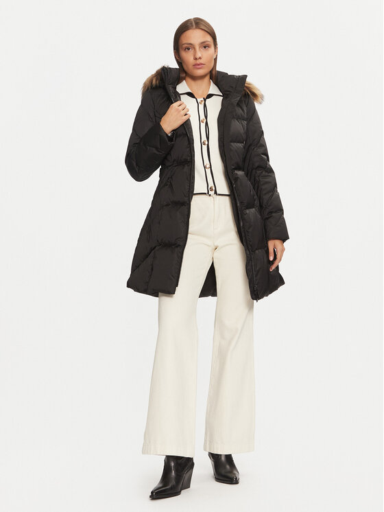 Guess Guess Пухено яке New Olga W4BL40 WEX52 Черен Regular Fit
