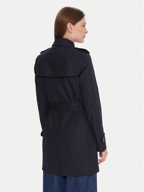 Tommy Hilfiger Tommy Hilfiger Trench Heritage Single WW0WW24966 Bleumarin Regular Fit