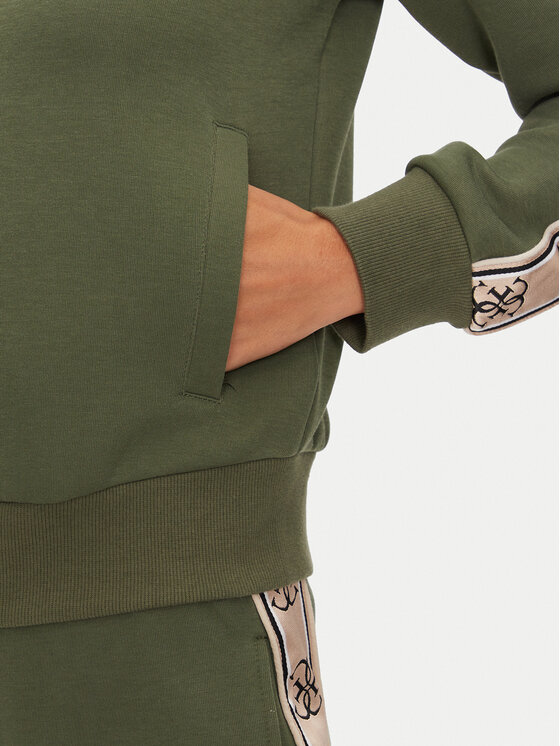 Guess Guess Džemperis ar kapuci Britney V2YQ16 KB3P2 Zaļš Regular Fit