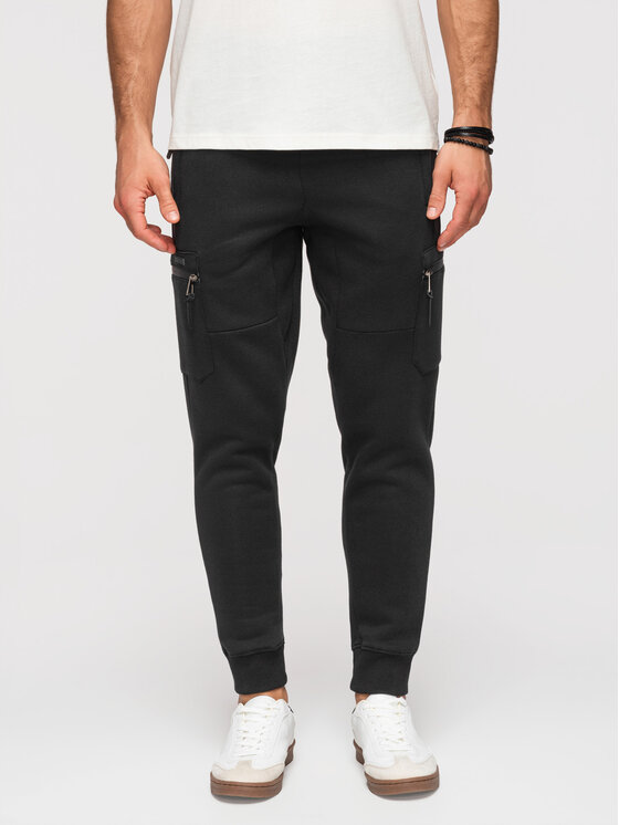 Ombre Ombre Joggery OM-PASK-0222 Czarny Jogger Fit