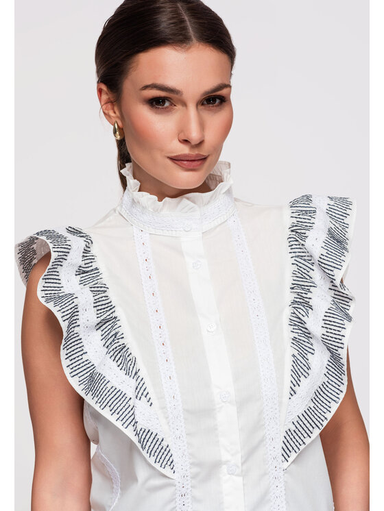 Ombre Ombre Koszula OW-SH-E0002 Biały Regular Fit