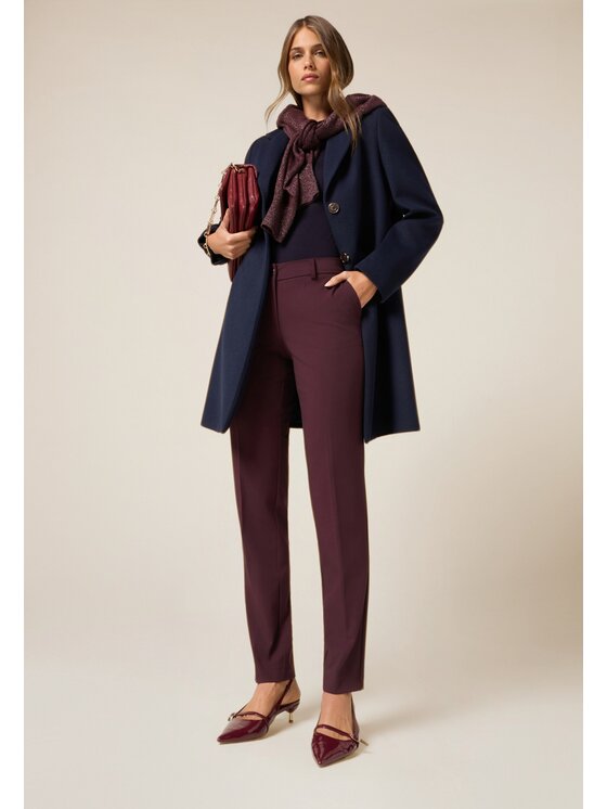 Oltre Oltre Pantaloni di tessuto P010R108935N036 Bordeaux Flare Fit
