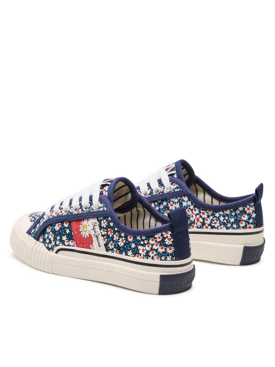 Pepe Jeans Pepe Jeans Sneakers aus Stoff Ottis Flower Girl PGS30541 Dunkelblau