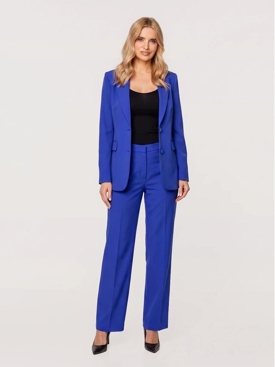 Willsoor Willsoor Spodnie materiałowe 68277 Niebieski Straight Leg