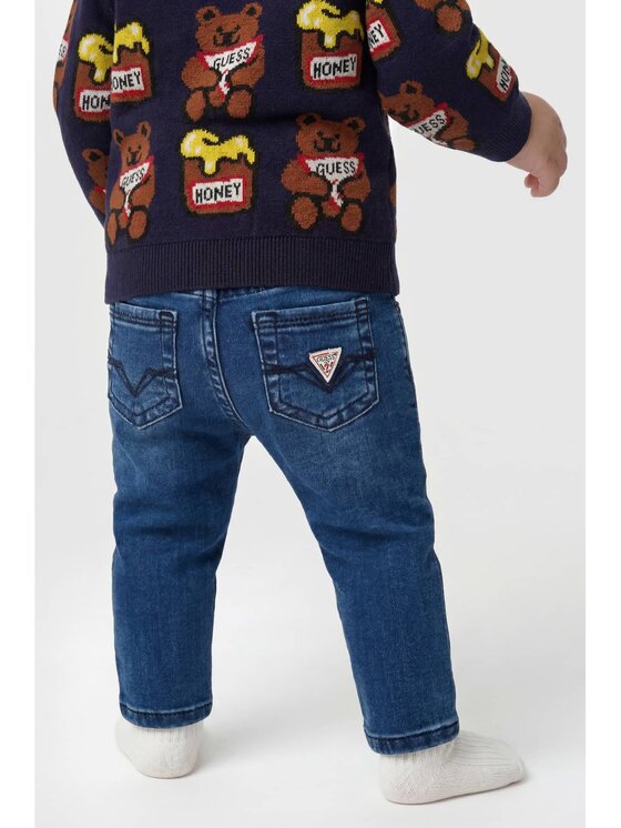 Guess Kids Guess Kids Bavlnené nohavice 183016 Modrá Regular Fit