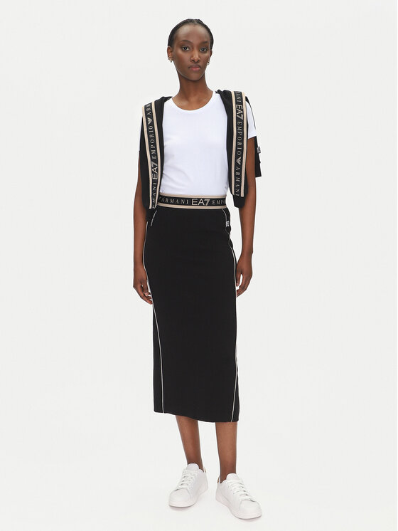 EA7 Emporio Armani EA7 Emporio Armani Midi sukňa 7W000279 AF12501 UC001 Čierna Regular Fit