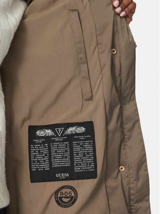 Guess Guess Пухено яке W6BL37 W4085 Каки Slim Fit