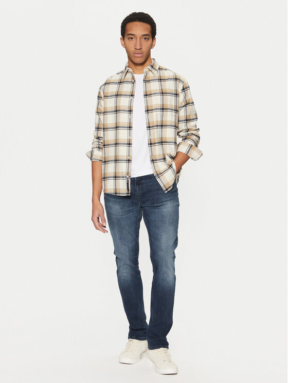 Tommy Jeans Tommy Jeans Košeľa Check Flannel DM0DM20670 Béžová Regular Fit