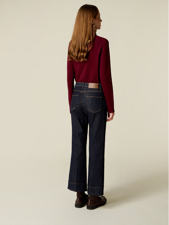 Oltre Oltre Jeansy P402R009267N034 Niebieski Flare Fit
