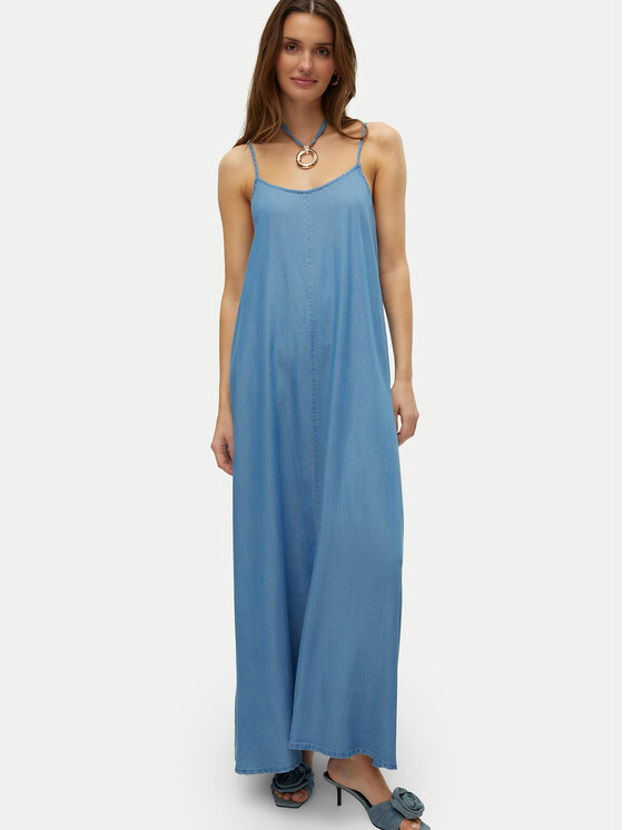 Vero Moda Vero Moda Poletna obleka Harper 10283677 Modra Loose Fit