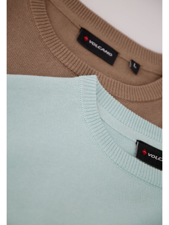 Volcano Volcano Sweter S-RADO Beżowy Regular Fit