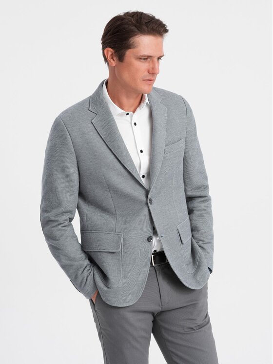 Ombre Ombre Sako OM-BLZB-0108 Šedá Regular Fit