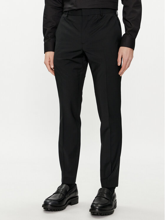 Calvin Klein Bavlnené nohavice Modern K10K112936 Čierna Slim Fit