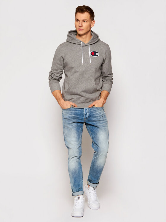 Felpa Satin C Logo 214184 Grigio Regular Fit