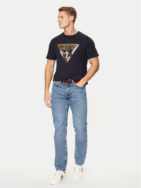 Guess Guess T-krekls M5RI49 K9RM1 Tumši zils Regular Fit