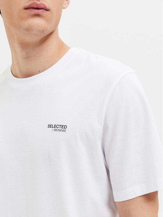 Selected Homme Selected Homme Marškinėliai Aspen 16087858 Balta Regular Fit