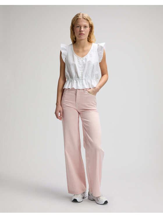 Lee Lee Koszula RUFFLE SVE SHIRT Niebieski Regular Fit