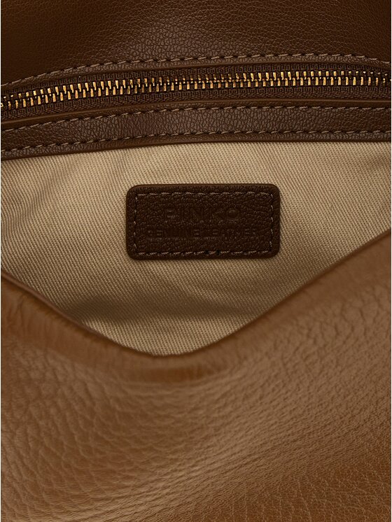 PINKO PINKO Torebka Brown Lamb Leather Shoulder Brązowy