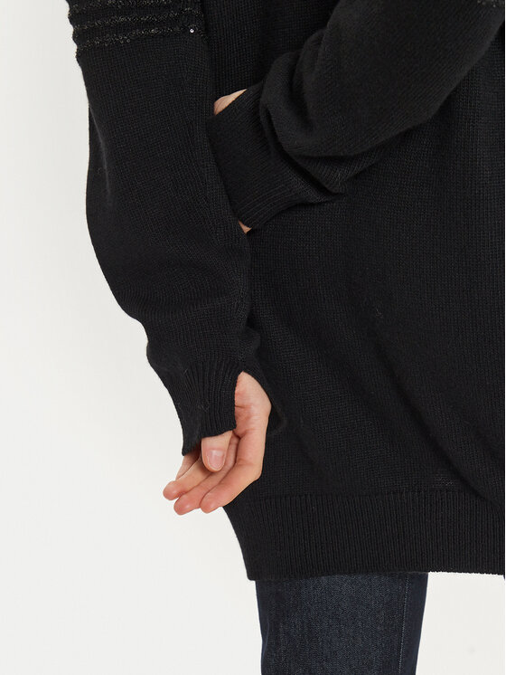 TWINSET TWINSET Pletena jopica 242TP3273 Črna Loose Fit