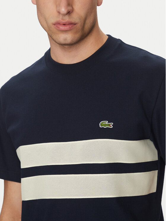 Lacoste Lacoste Tričko TH9769 Tmavomodrá Regular Fit