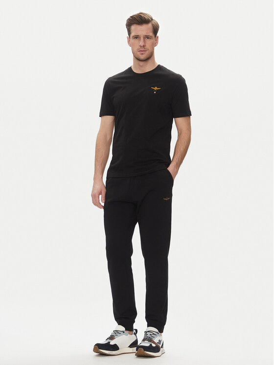 Aeronautica Militare Aeronautica Militare Marškinėliai 251TS1580J372 Juoda Regular Fit