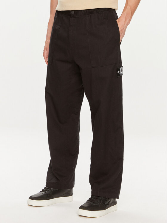 Calvin Klein Jeans Calvin Klein Jeans Παντελόνι υφασμάτινο J30J325126 Μαύρο Regular Fit