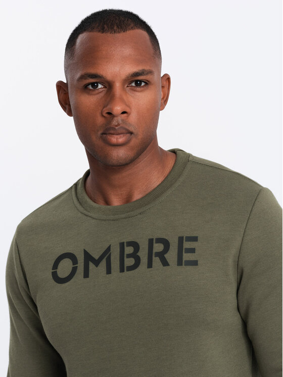 Ombre Ombre Mikina OM-SSPS-0181 Khaki Regular Fit