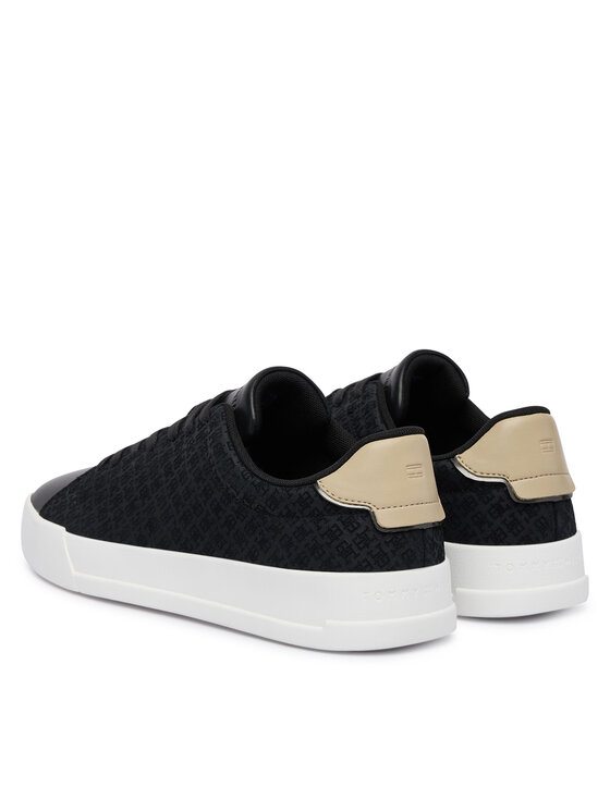 Tommy Hilfiger Tommy Hilfiger Сникърси Th Court Lth Mix Monogram FM0FM06082 Черен