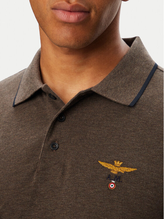 Aeronautica Militare Aeronautica Militare Poloshirt 262PO1653UP00082 Braun Regular Fit