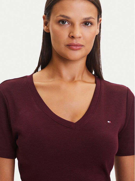 Tommy Hilfiger Tommy Hilfiger Marškinėliai New Cody WW0WW40584 Vyšninė Slim Fit