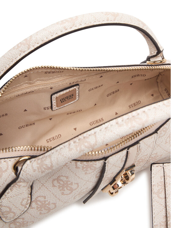 Guess Guess Rankinė Yvonne Logo Mini HWSG23 78760 Šviesiai smėlinė