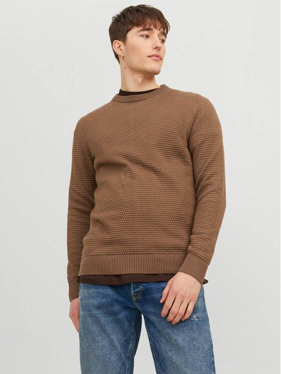 Jack&Jones Jack&Jones Džemper 12212816 Smeđa Regular Fit
