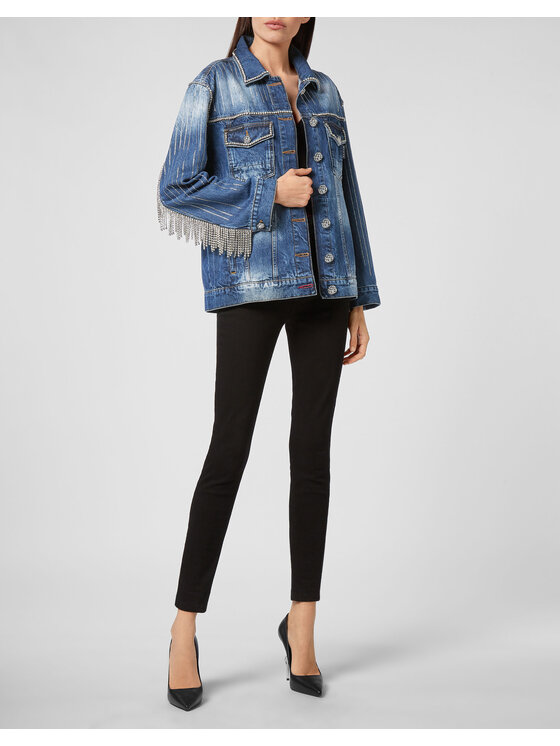 PHILIPP PLEIN PHILIPP PLEIN Jeansová bunda 6537 Modrá Regular Fit