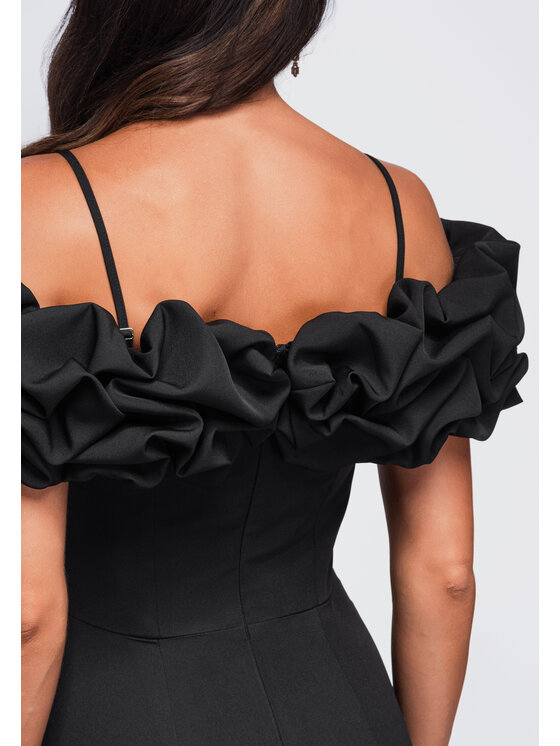 Ombre Ombre Sukienka wieczorowa LA-OM-DLR365 Czarny Slim Fit