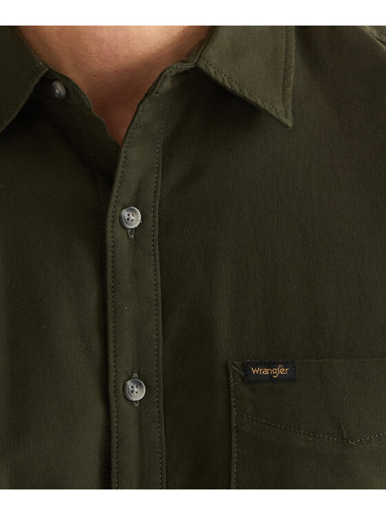 Wrangler Wrangler Koszula 112386947 Zielony ciemny Regular Fit