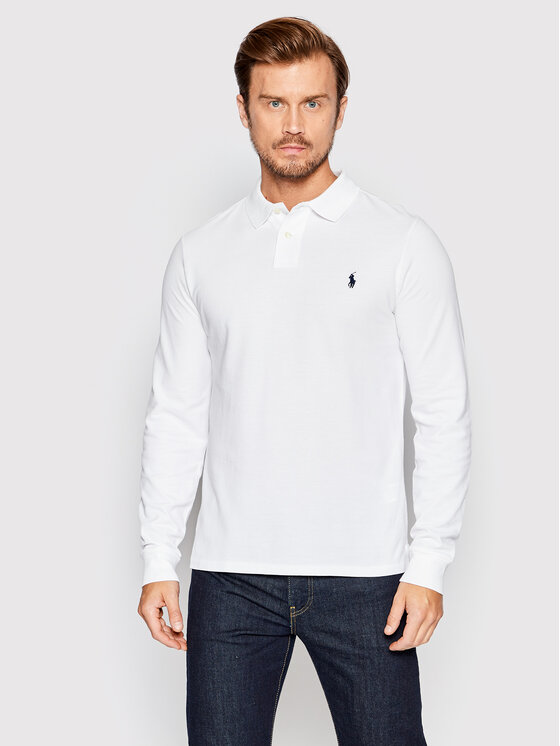 White long sleeve best sale ralph lauren polo shirt