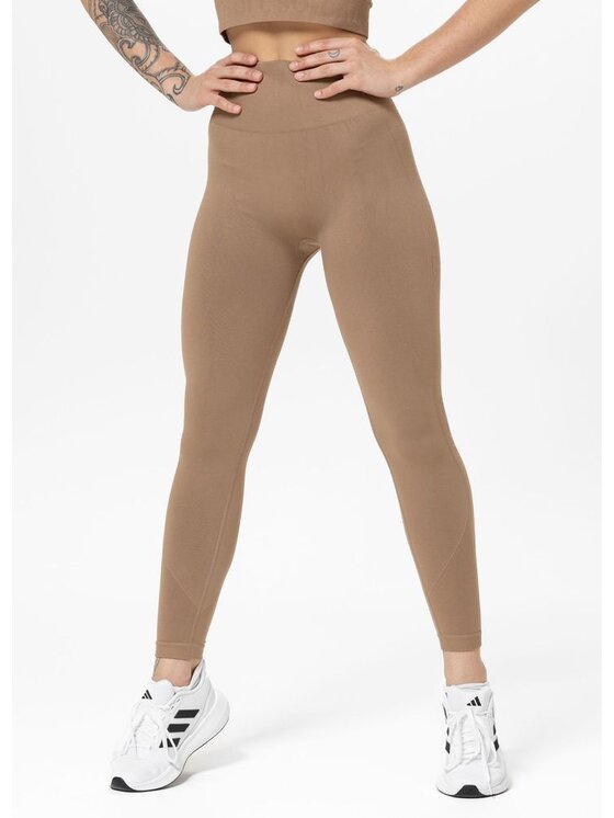 PITBULL PITBULL Legginsy Legginsy sportowe damskie COLUMBIA M/L Beżowy Regular Fit