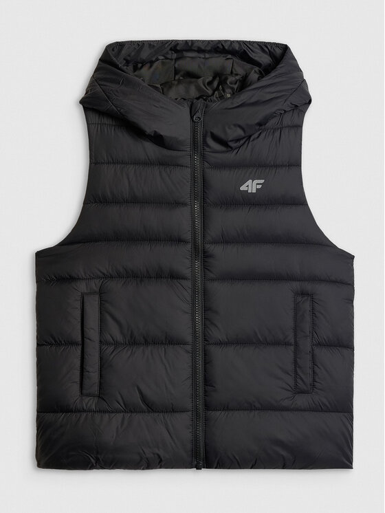 4F 4F Kamizelka OUTERWEAR Czarny Regular Fit